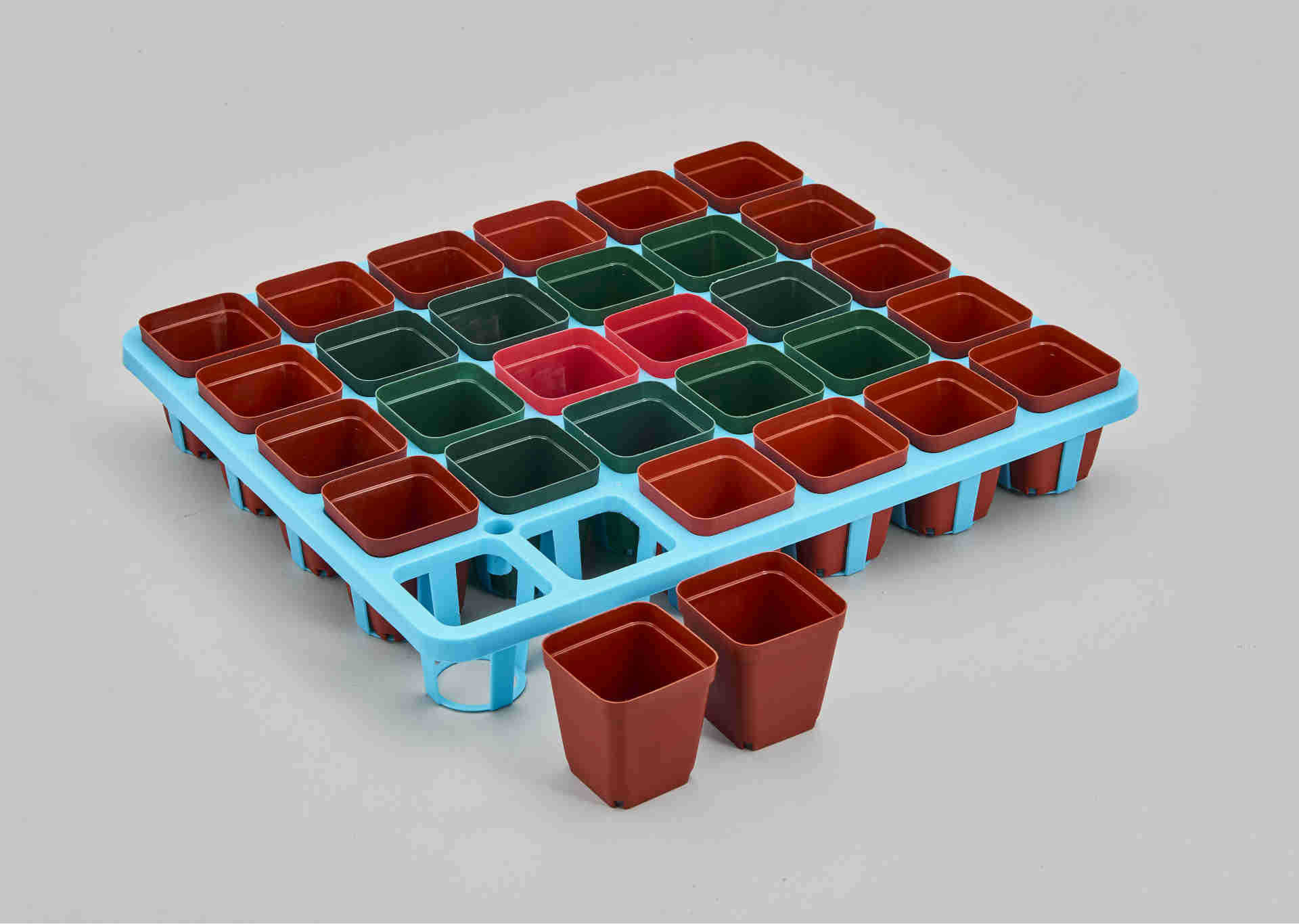 SQUARE DEEP NURSERY POTS plants black,red,green plastic Landmark 4 sizes