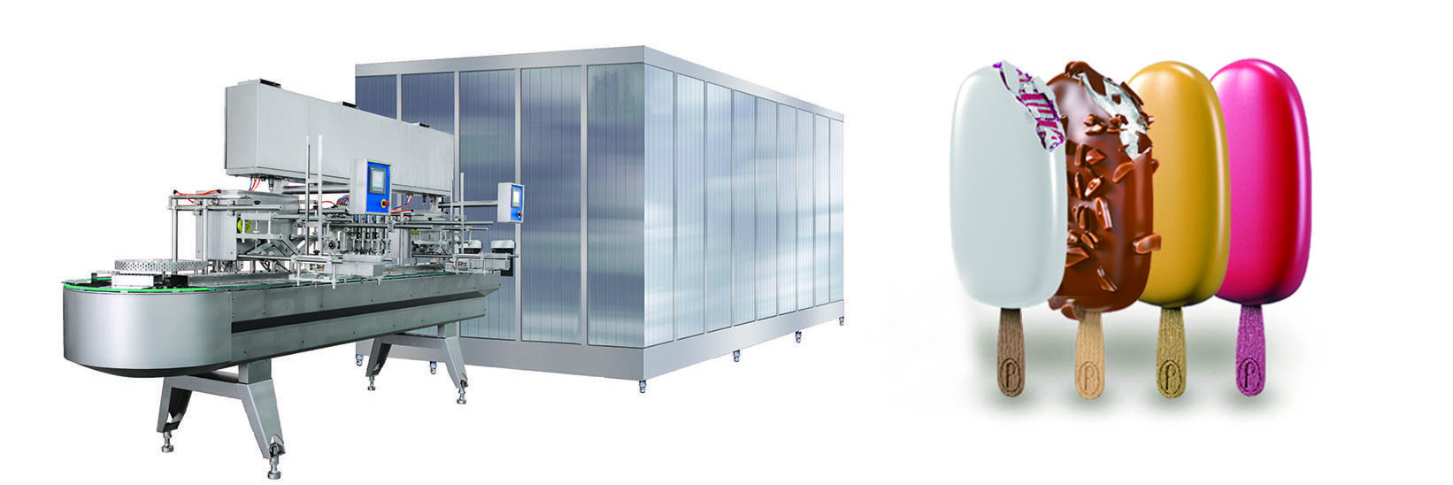 Food Beverage Stick Ice Cream Production Line Full Automatic 3000-15000 Pcs/Hr