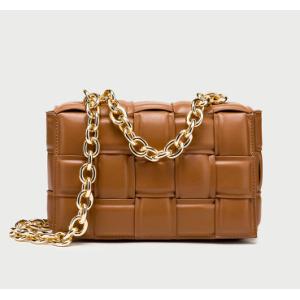 White Thick Gold Chain Bag 23cm 15cm Female Messenger Bag