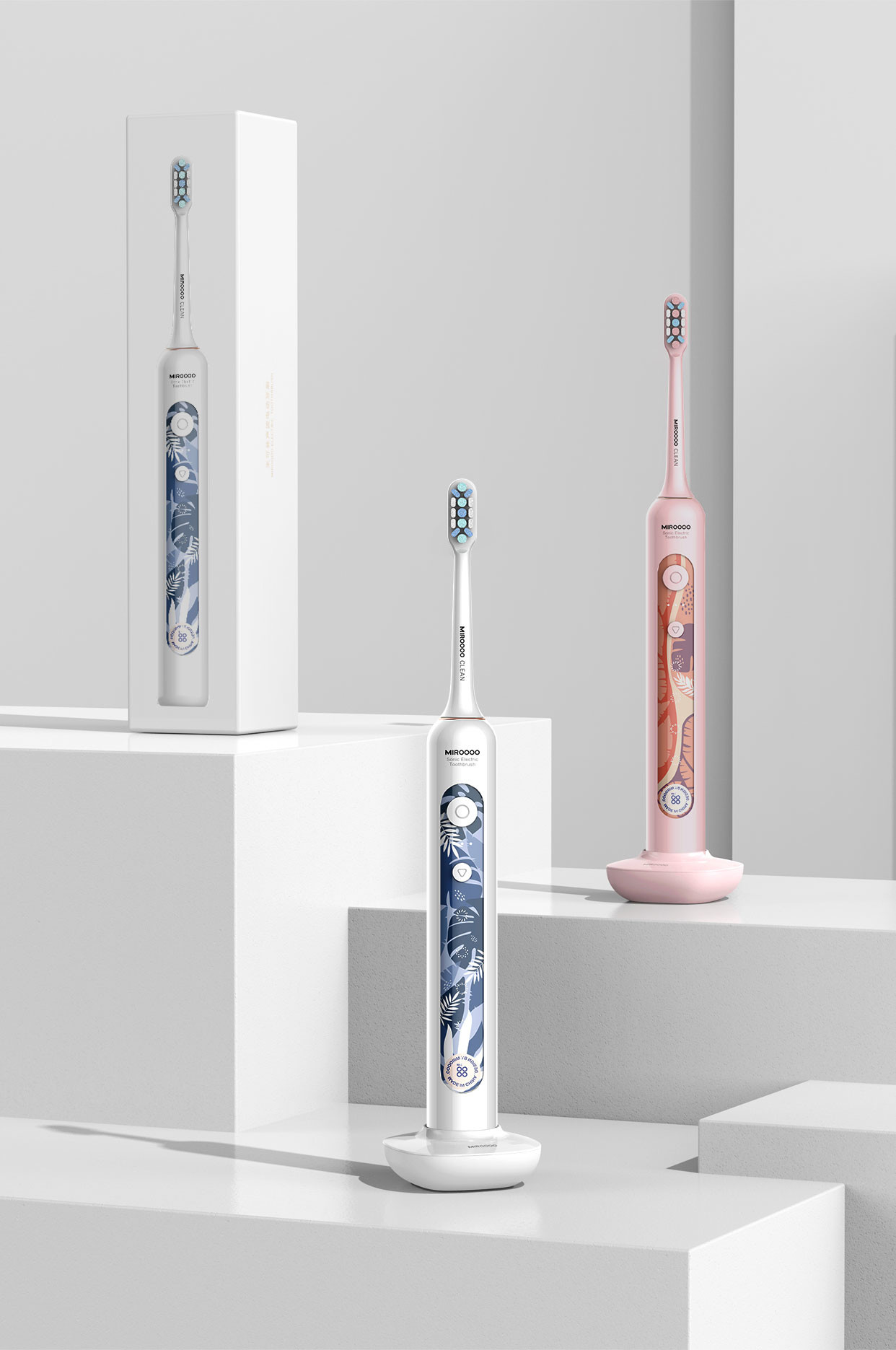 MIROOOO Waterproof IPX7 DuPont Brush Heads Electric Toothbrush With Smart Timer