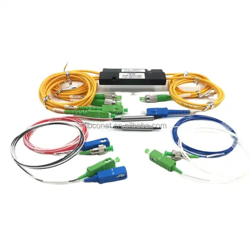 FTTH CWDM SC APC Stainless Steel ABS Box Fiber Optic WDM 1310 1490 1550nm 3-Port FWDM