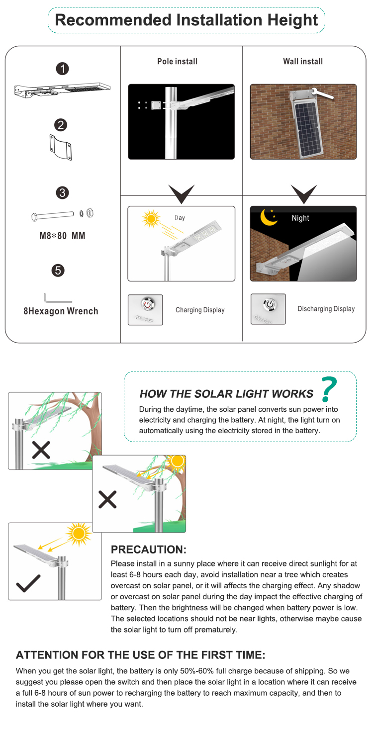 95 Ra High Lumen Solar Led Street Light Lamp 15W 30W All In One Outdoor Waterproof