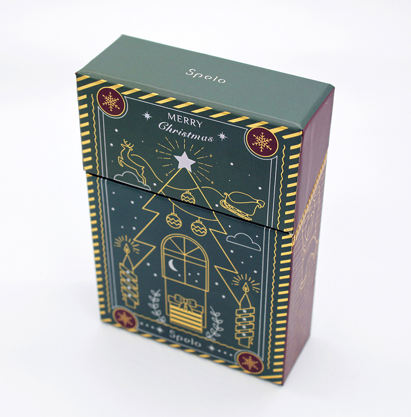 CMYK Christmas Paper Gift Box Finished Cosmetic Paper Packaging 70mm Length