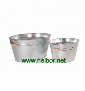China galvanized metal oval beer bucket oval tub oval basin beer cooler 17Litres 34Litres wholesale