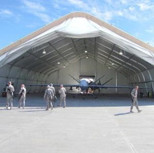 China Laminate Vinyl Curved Tent Rotproof Span Size 20m Military Use wholesale