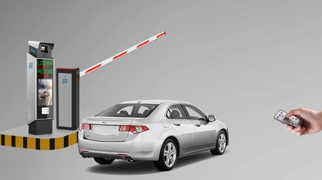 Secure Parking Barrier Gate with Straight Arm 24V Input Voltage and DC Brushless Motor 150W