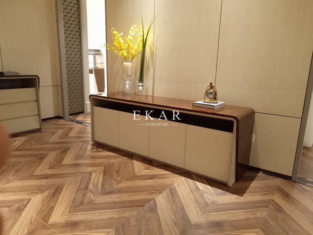 High Gloss Simple Modern Design Leather Tv Stand Cabinet W006H12B