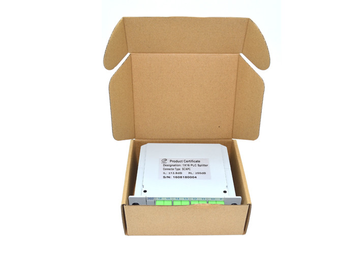 Cassette Card Inserting Fiber Optic PLC Splitter 1x16 1X32 Modular design With Low PDL