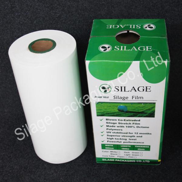 white film,500mm*25mic*1800m, Stretch Film and LLDPE Wrap Silage Film,
