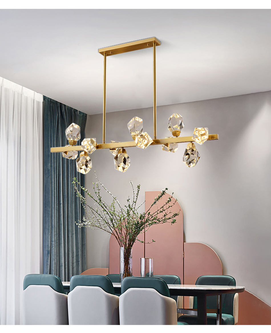 Modern Circle Rectangle Chandelier Lighting Living Dining Room Diamond Crystal Hanging Lamp(WH-CY-185)
