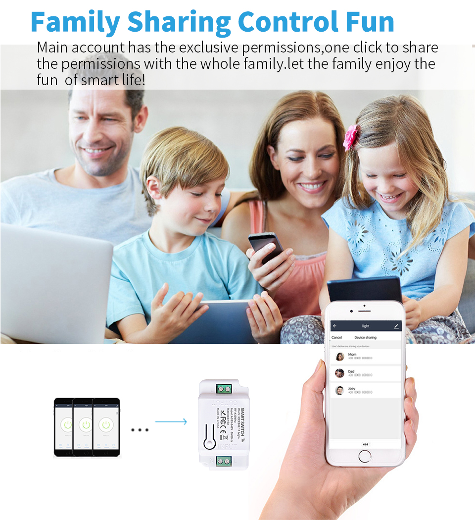 Waterproof Tuya Smart Switch Push Button Panel WiFi Wireless Remote Control