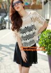 Crocheted, loose Crochet knitted blouse wears batwing hollow pullover sweaters