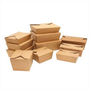 China OEM Greaseproof Kraft Paper Boxes For Food , Microwavable Kraft Paper Food Containers wholesale