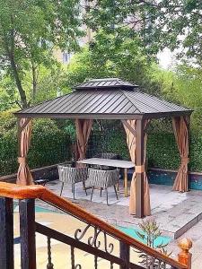 China Outdoor Leisure Pergolas Aluminum Pavilion Canopy Tent Gazebos Outdoor Garden wholesale
