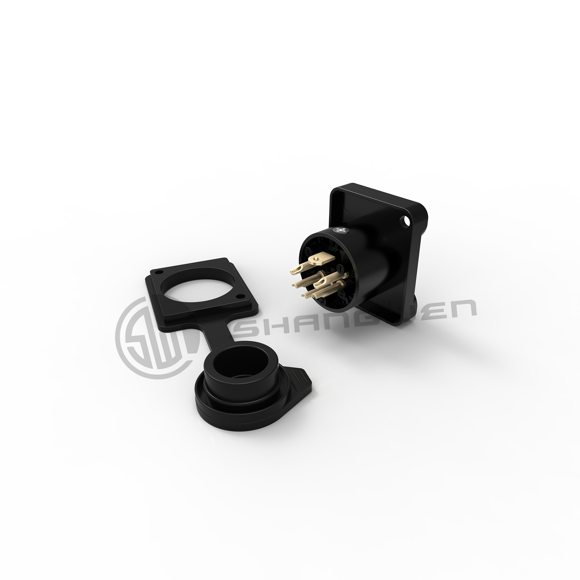 Audio XLR Connector Outdoor Waterproof 5 Pin Connector Male Socket