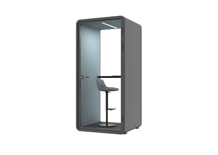 Acoustic office pods multiple interior colors available samll size phone booth with steel panel tempered glass