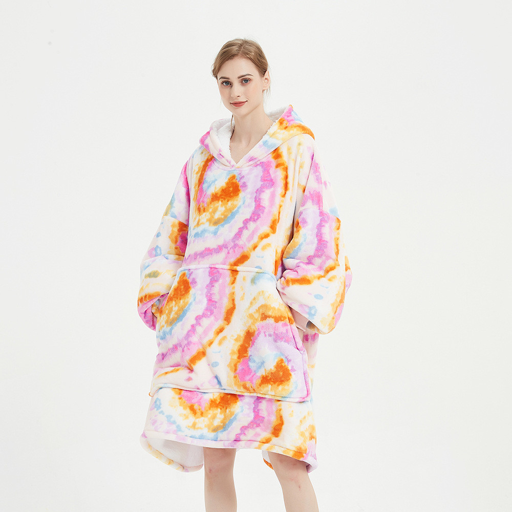 Full Custom Flannel Romper Oversized Pajama Blanket Hoodie Colorful Printed