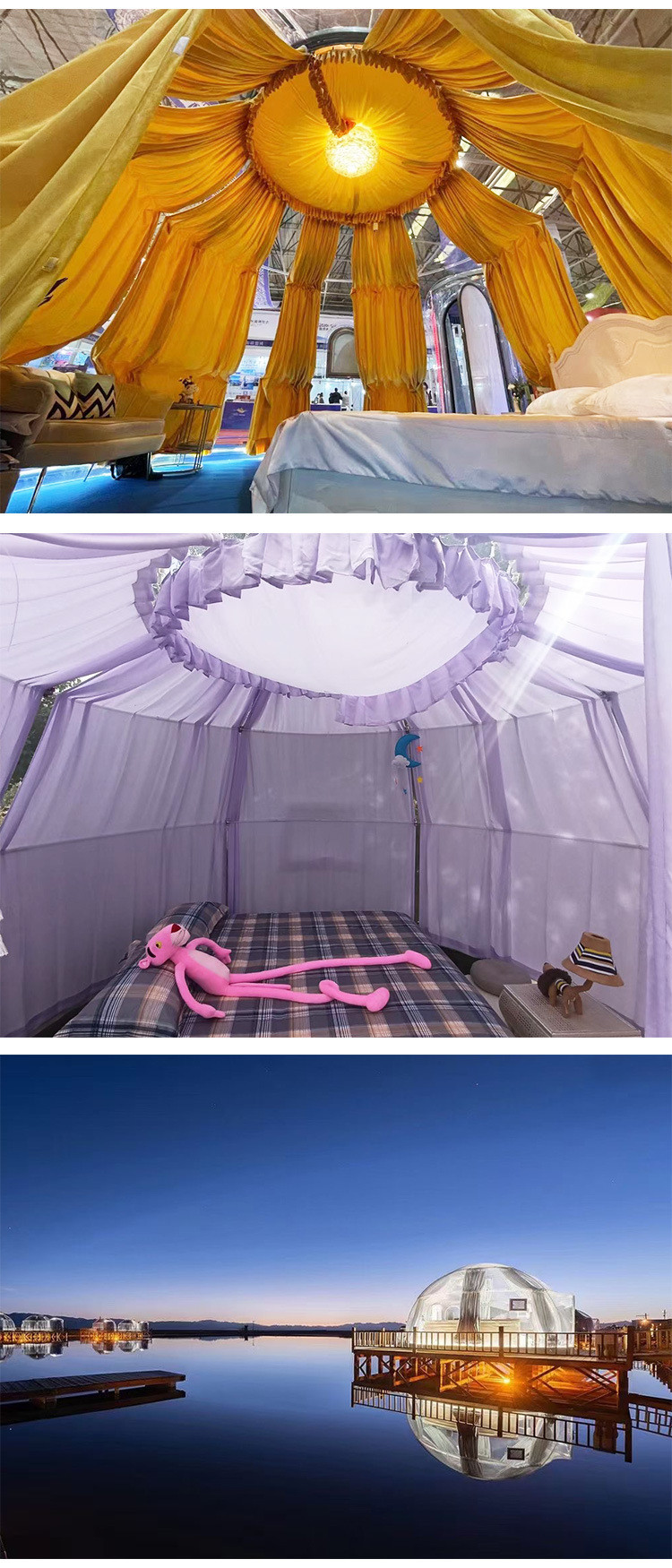 Outdoor Clear Transparent Pc Large Aluminum Profile Dome Trade Show Tent For Camping