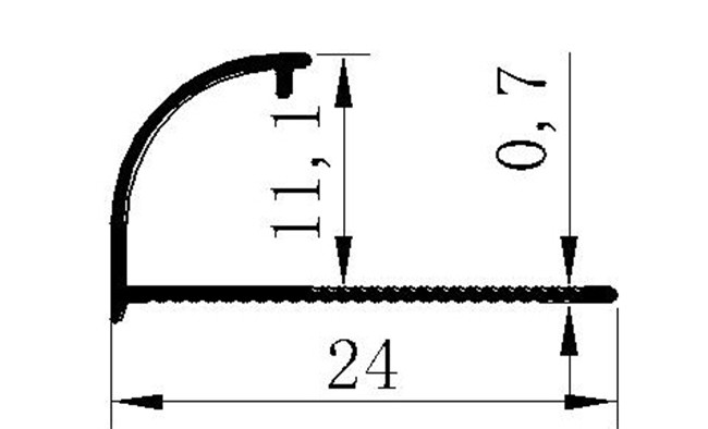 Curved Edge External Aluminium Tile Trim Alloy 6063 Material