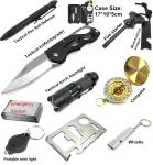 Professional 10 in 1 Emergency Outdoor Survival Tools for Outdoor Traveling,