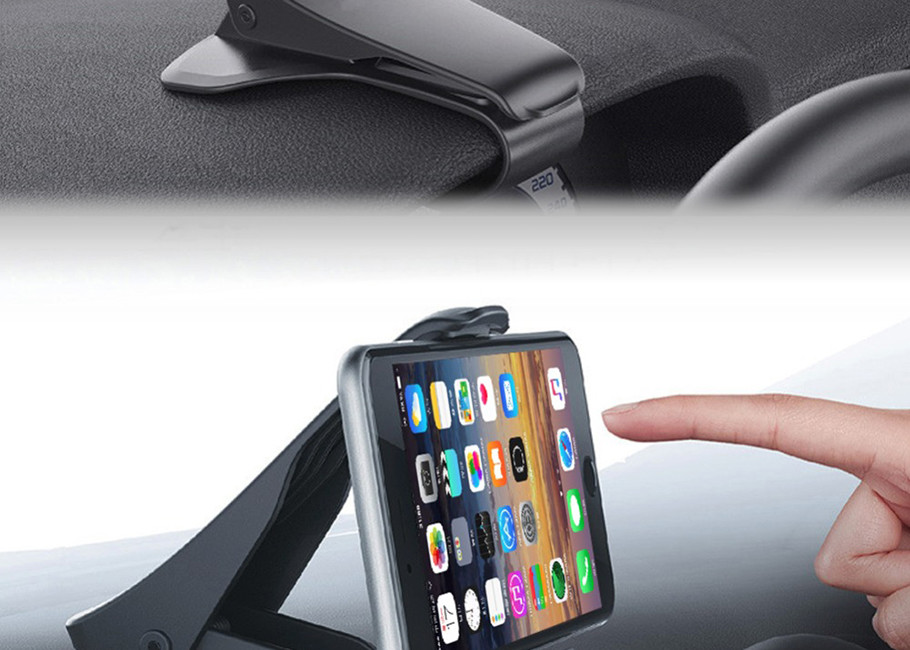 ABS Adjustable Phone Holder Dashboard Mounted Easy Operation Black White