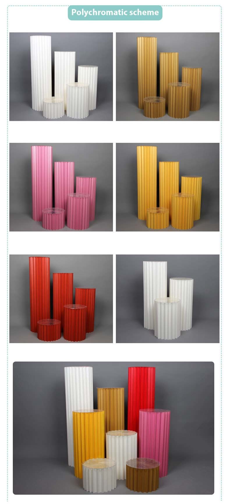 2024 Wholesale 4pcs Folding Paper Dessert Display Stand White For Event