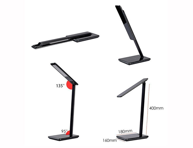 LED TouchLamp, USB Charging Ports, Foldable Lamps with Charging function for All Qi Devices