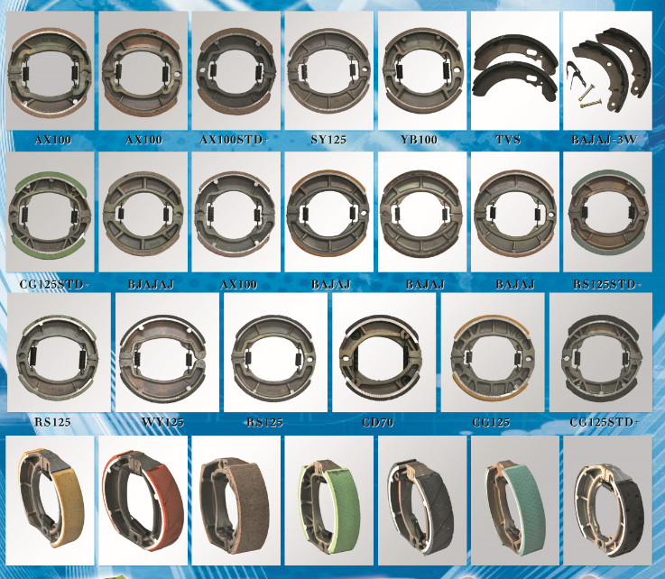 Manufacture AX100 Original Motorcycle Brake Shoe motorcycle brake shoe lining BAJAJ GN125