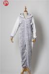 women's sleepwear discharge print embossed fleece hooded footed onesie