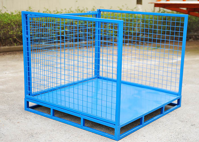 Detachable Side Pallets Cage Stillage Crates With Wire Mesh Panel