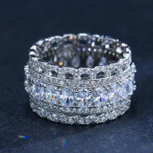 China 925 Sterling Silver Jewelry Vintage Purple Crystal Couple's Wedding Silver Rings Zirconia Ring Wedding Ring Jewelry wholesale