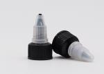 Long Nozzle Solid Black Plastic Screw Caps 18mm 20mm 24mm 28mm Ribbed Closure