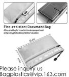 Silicone Coated Fire Resistant Envelope bag Fireproof Money Document Bag