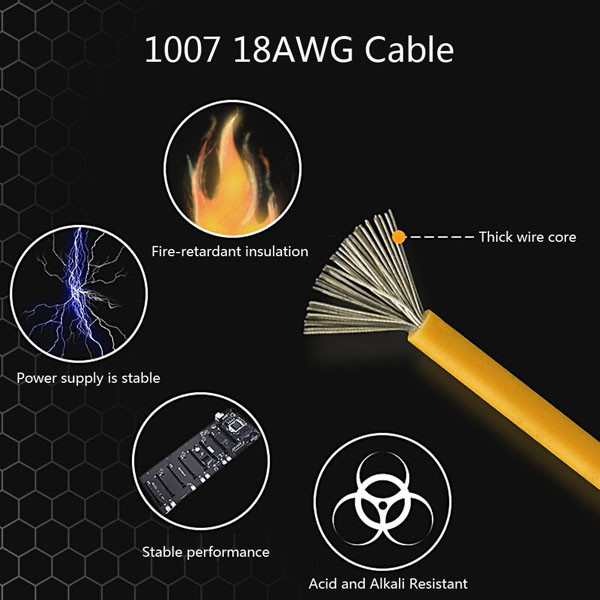 16AWG 6 Pin To 8 Pin PCIE Cable For GPU PSU Breakout Board 50CM Length
