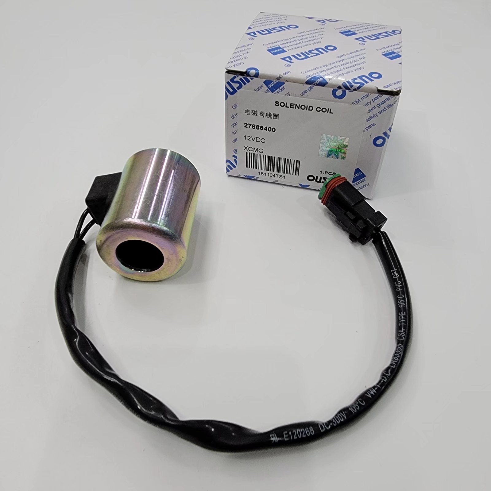 27866400 Solenoid Valve Coil 12v , XCMG Hydraulic Valve Coil