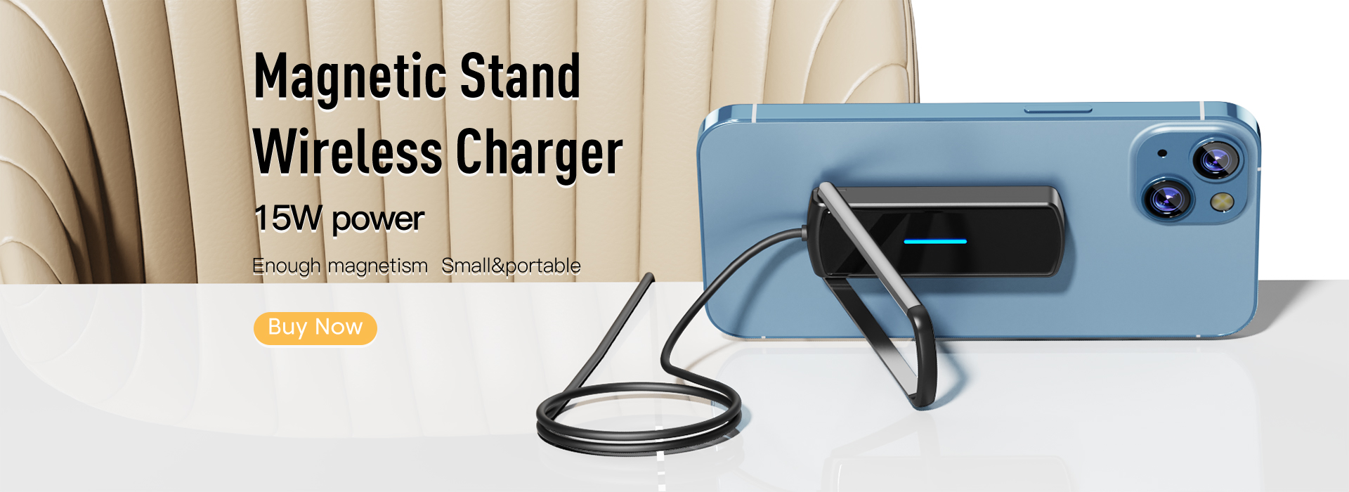 Essager 2022 Aurora New Style Magnetic Wireless Mini 15W Charger 10W 7.5W Mobile Phone Charger With Holder Function