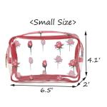 Zippered Rose Pattern Transparent PVC Toiletry Bag For Travel