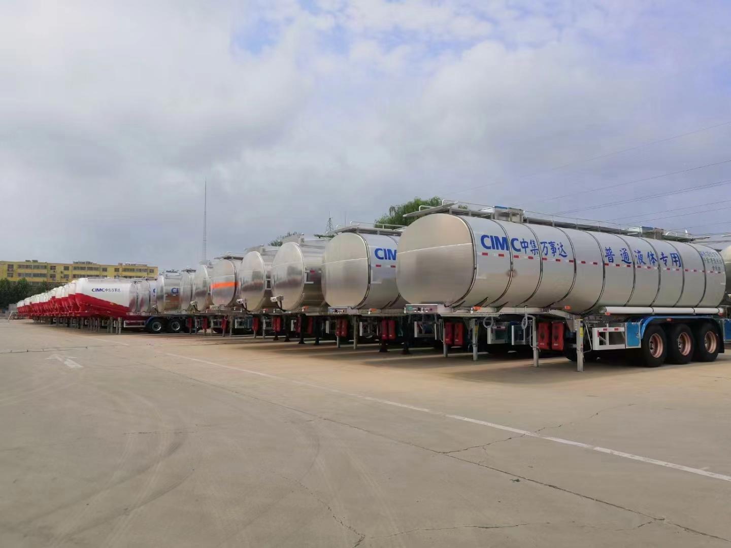 CIMC 3 axles 41cbms iron and stainless steel Ordinary liquid tank edible cooking oil semi trailer tanker