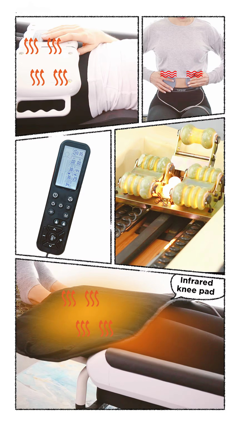 SH-M003 Jade Massage Bed Stone Therapy Chiropractic Bed