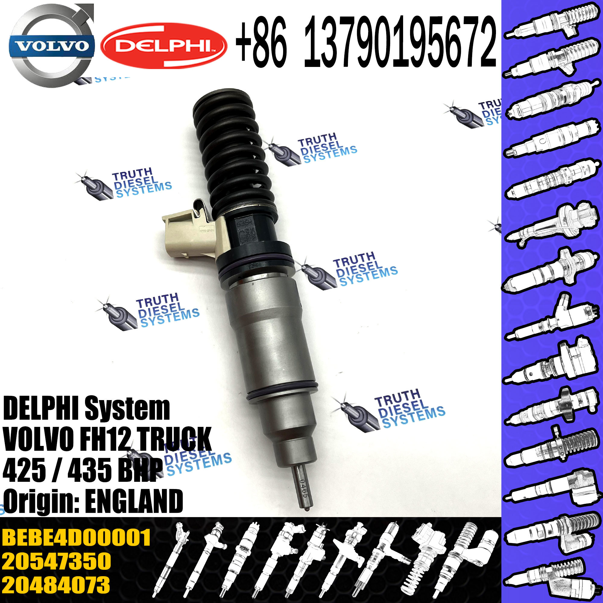 High Quality Diesel Fuel Injector 20547350 Common Rail Injection Nozzle BEBE4D00203 BEBE4D00001 BEBE4D00002 For VOL