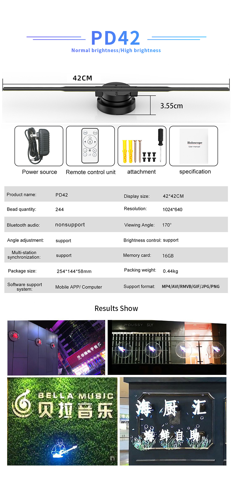 Hologram Fan 3d Hologram Display 180cm Digital Signage with 2d 3d Animation and LED