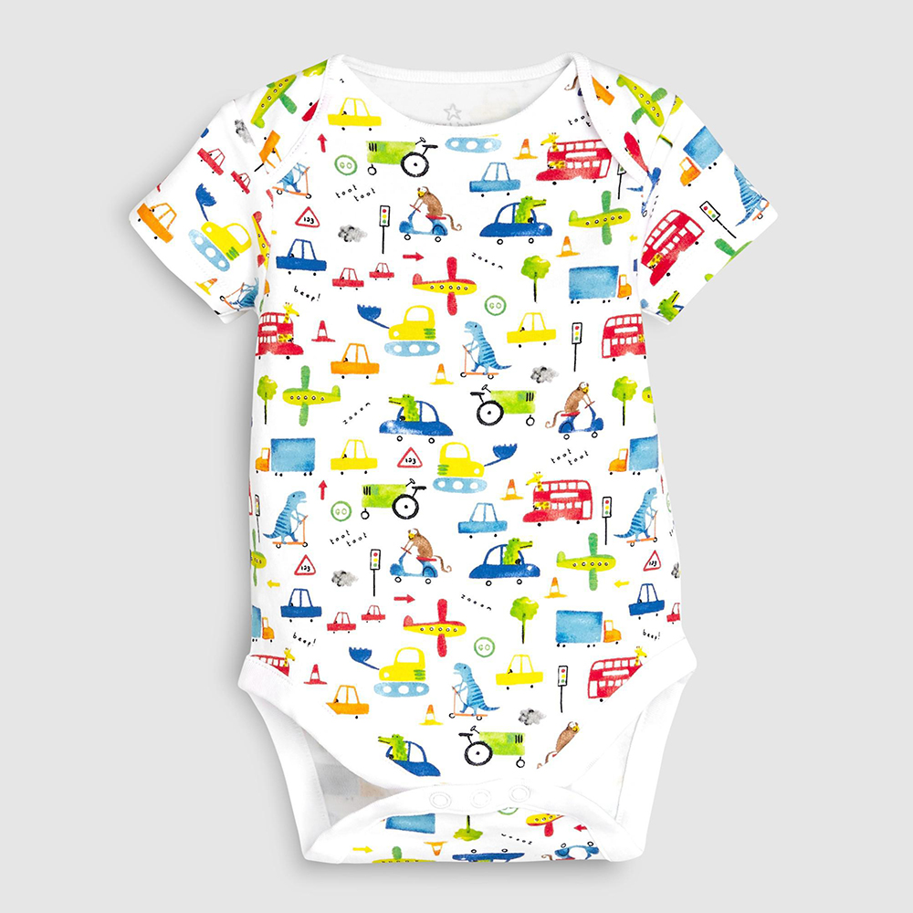Unisex 100% Cotton Custom Printing pattern Solid Color Short Sleeve Baby Summer Rompers Baby Rompers