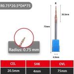 4 Flutes 3/8" TiN Coated Tapered End Mills