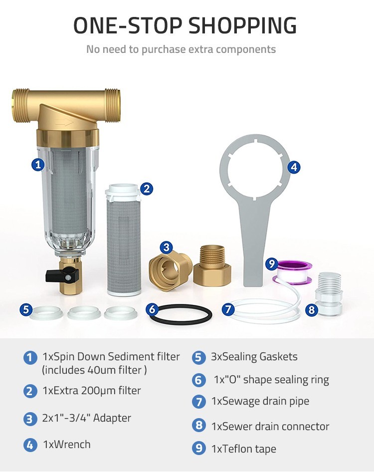 Water Filter For Standard Filter Cartridge Whole House Carbon Water PreFilter