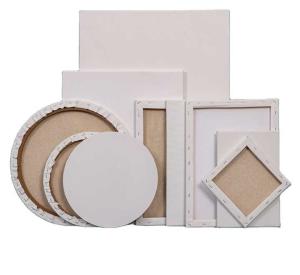 China Round Shape Wood Framed Stretched Artist Painting Canvas For Oil And Acrylic Painting wholesale