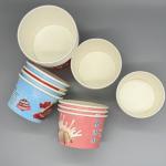 Customer printed disposable paper ice cream cup with dome lid wholesale,frozen
