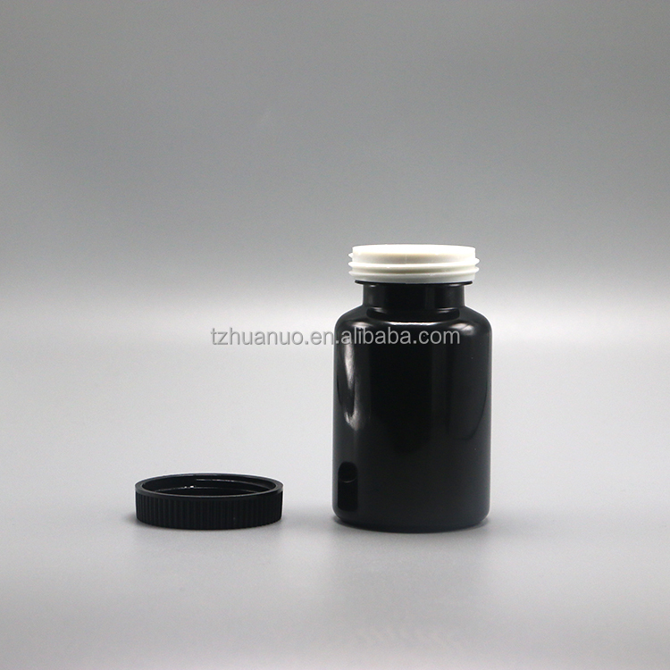 90mL PET Round Shape Plastic Bottle for Medicine Solid Tablet Capsule Storage Solution