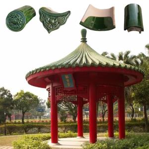 China Garden Pavilion Traditional Chinese Ceramic Roof Tiles 1900N Long Durability wholesale