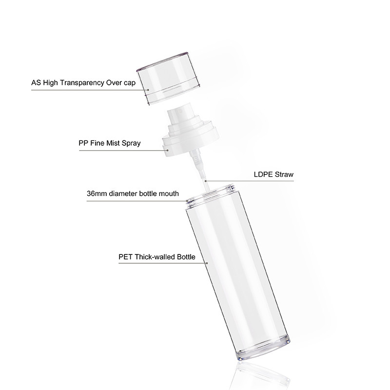 Heavy Wall Crystal Plastic Cosmetic Bottles And Jars Set Various Capacity