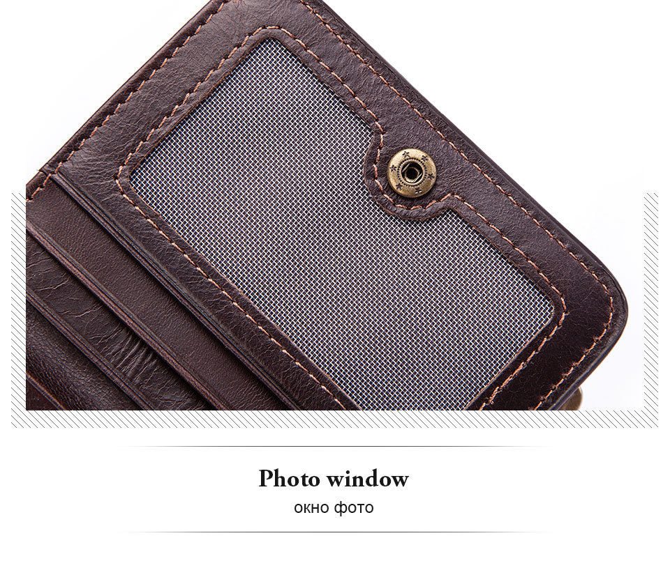 Minibook Cowhide Wallet for Men Genuine Leather Slim Money Clip and Zipper Coins Purse